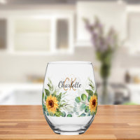 Sunflowers custom name monogram initials