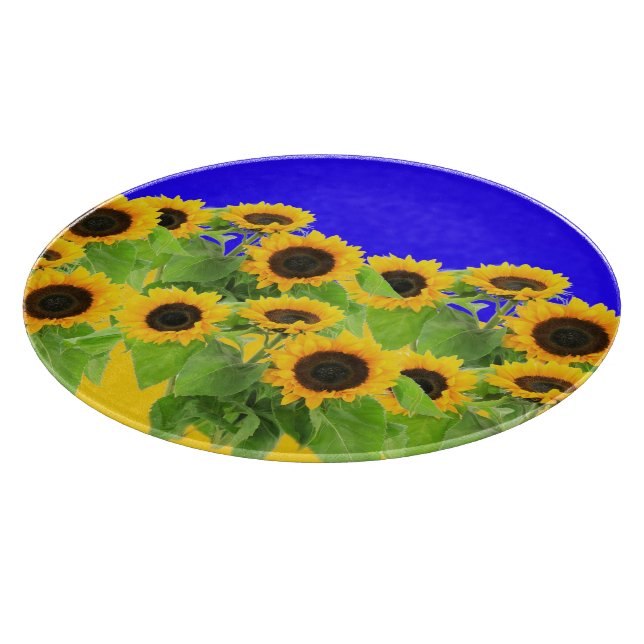 Sunflowers Cutting Board Ukraine Flag Colours (Corner)