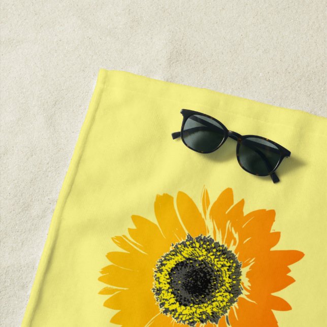 Sunflowers Design Beach Towel (In Situ)