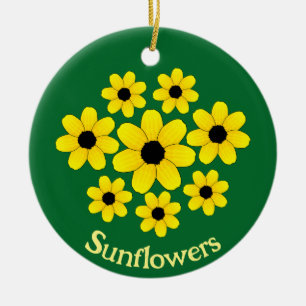 Sunflowers Design Ceramic Tree Decoration