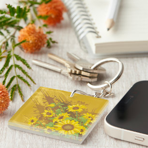 Sunflowers Design Key Ring