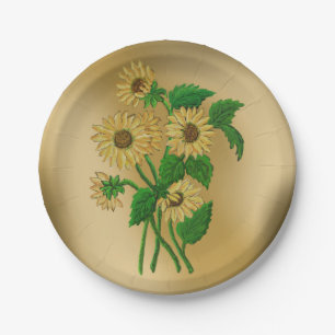 Sunflowers design paper plate
