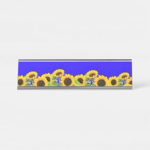 Sunflowers Desk Plate Ukrainian Flag Colours Desk Name Plate