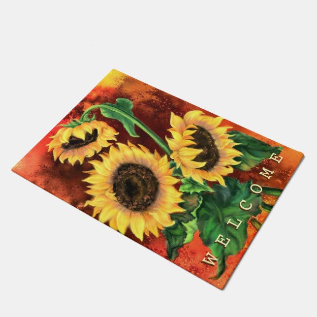 Sunflowers Doormat (Angled)