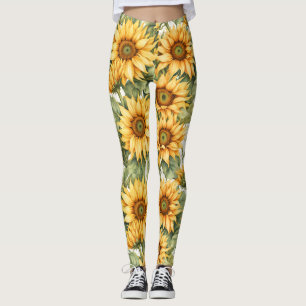 Sunflowers Drawing  Leggings