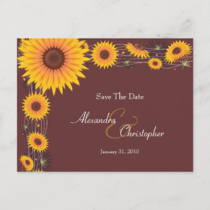 Sunflowers Elegant Save The Date Announcement Postcard