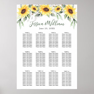 Sunflowers Eucalyptus 12 Tables SEATING CHART