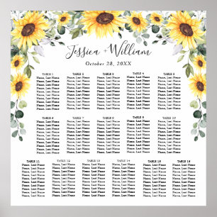 Sunflowers Eucalyptus 16 Tables SEATING CHART