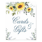 Sunflowers Eucalyptus Cards and Gifts Wedding Sign