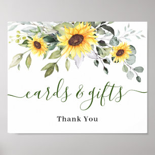 Sunflowers Eucalyptus Cards & Gifts Wedding Sign