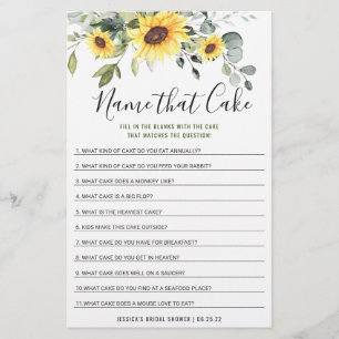 Sunflowers Eucalyptus Double-Sided Bridal Game