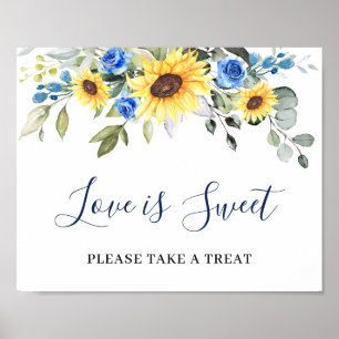 Sunflowers Eucalyptus Love is Sweet Wedding Sign