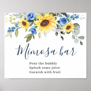 Sunflowers Eucalyptus Mimosa Bar Wedding Sign