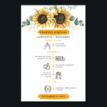 Sunflowers Eucalyptus Wedding Day Timeline Program Poster<br><div class="desc">Cute Modern Icon Wedding Itinerary Program you can easily customise for your guests. Easily customise each element on the card to match your boxes and wedding colour theme by clicking the "Personalise" button.</div>