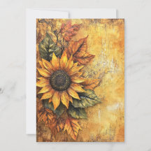 Sunflowers Fall Autumn Leaves Mixed Media