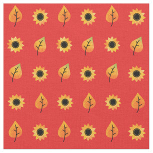 Sunflowers & Fall Leaves Fabric