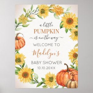 Sunflowers Fall Pumpkin Autumn Welcome sign