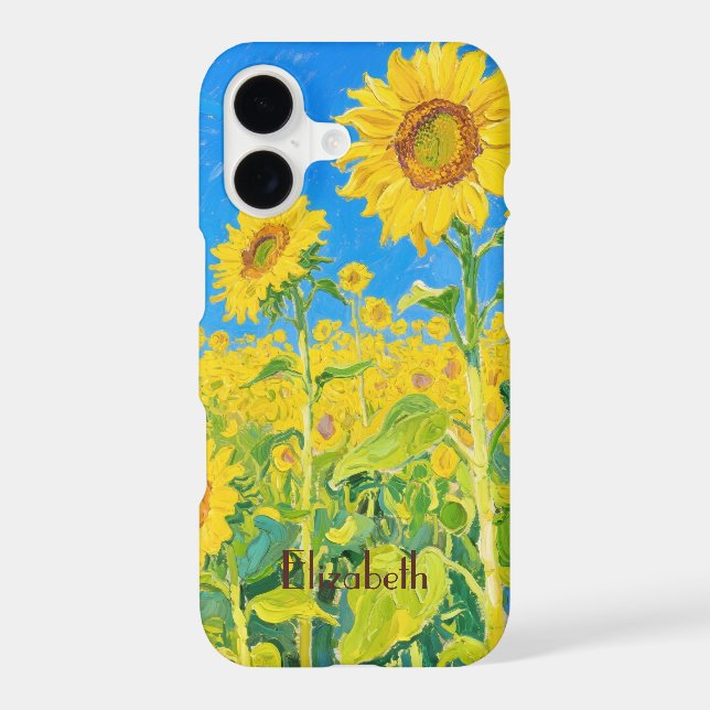 Sunflowers Field Red Orange Yellow Blue Van Gogh iPhone Case (Back)