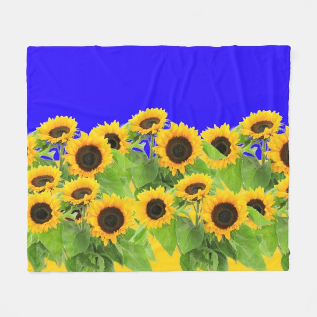 Sunflowers Fleece Blanket (Front (Horizontal))