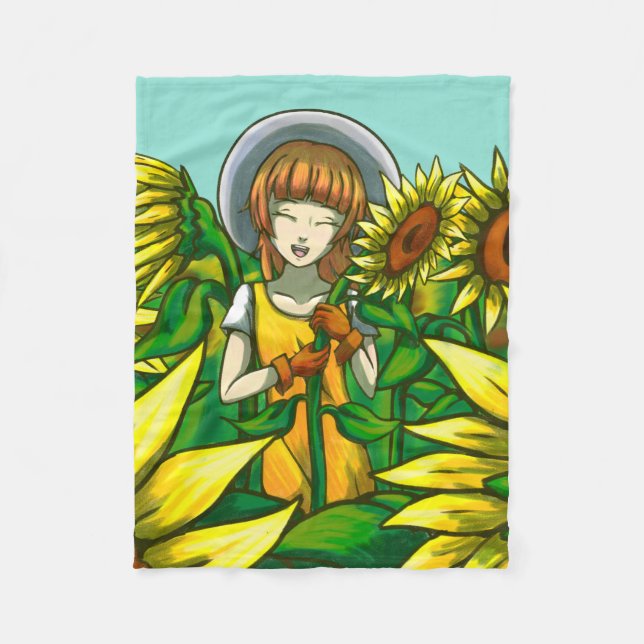 Sunflowers Fleece Blanket (Front)