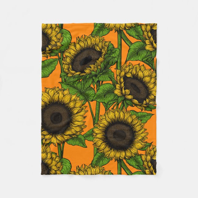 Sunflowers Fleece Blanket (Front)