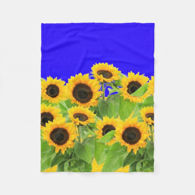 Sunflowers Fleece Blanket (Front)