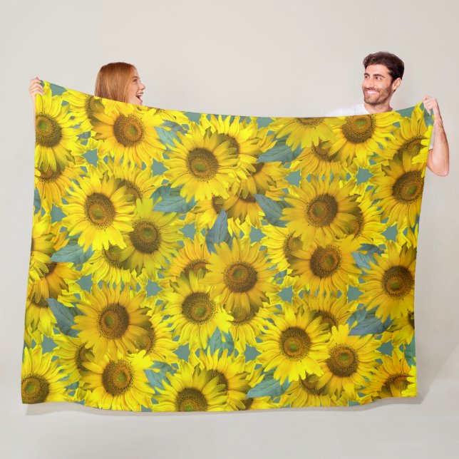 Sunflowers  fleece blanket (In Situ)