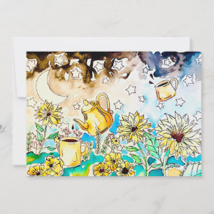 sunflowers floral art holiday card