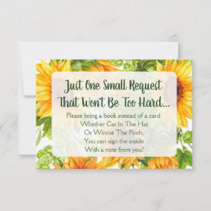 Sunflowers Floral Baby Shower Bring A Book Card