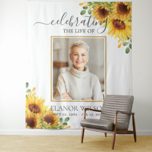 Sunflowers Floral Celebration of Life Photo Tapestry