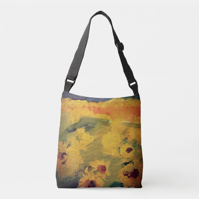 Sunflowers, Floral Painting  Tote (Front)