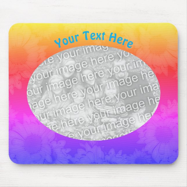 Sunflowers Floral Photo Personalised  Mouse Mat (Front)