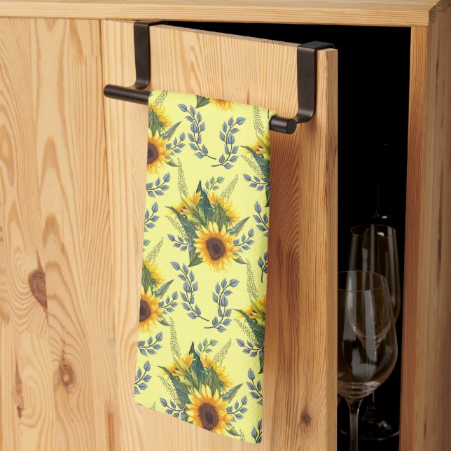 Sunflowers Floral  Tea Towel (Thirds Fold)