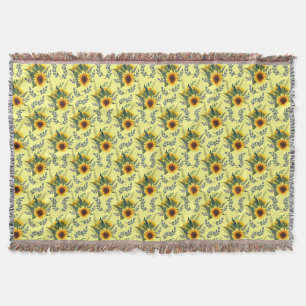 Sunflowers Floral Throw Blanket