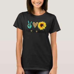 Sunflowers Florist Hippie Peace Love And Sunflowe T-Shirt
