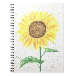 Sunflowers flowers watercolour notebook