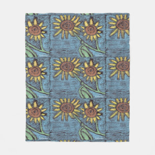 Sunflowers Forever - Kids Art for CHOC  Fleece Blanket