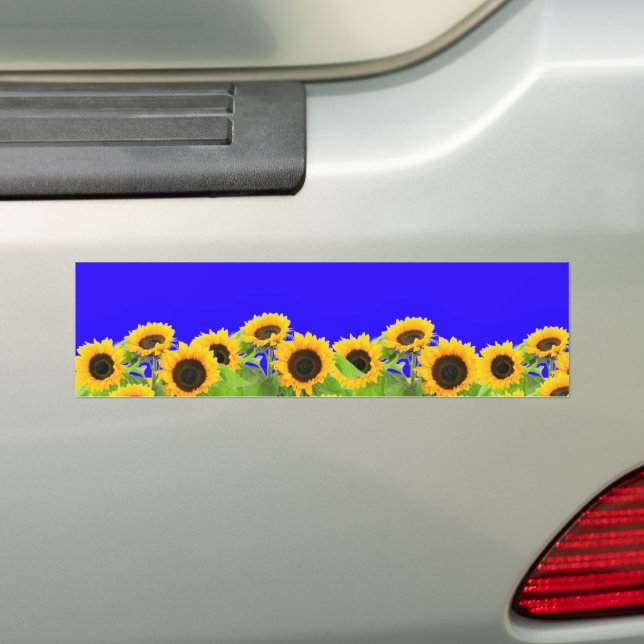 Sunflowers - Freedom Ukraine Peace Ukrainian Flag  Bumper Sticker (On Car)