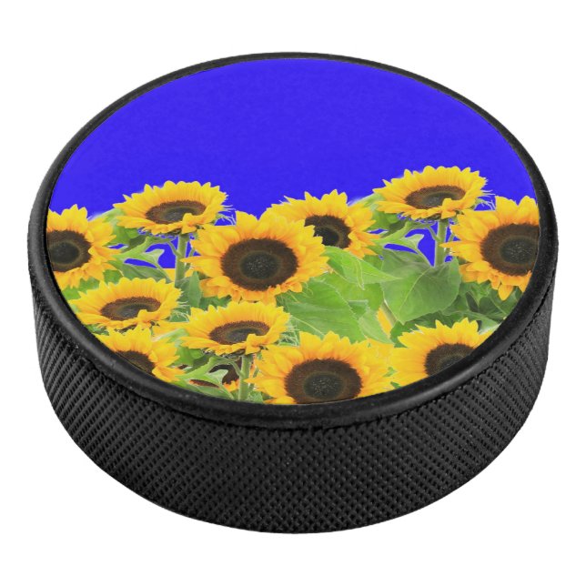 Sunflowers - Freedom Ukraine Peace Ukrainian Flag  Hockey Puck (3/4)