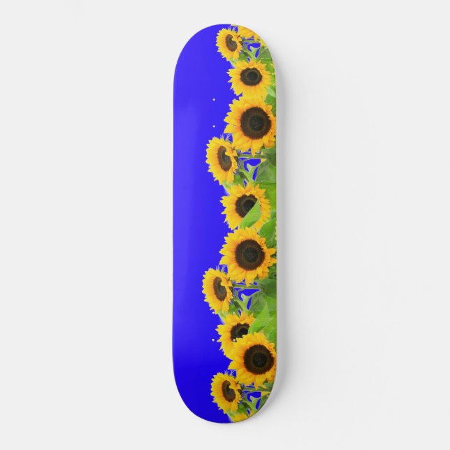 Sunflowers - Freedom Ukraine Peace Ukrainian Flag  Skateboard (Front)