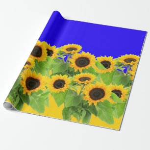 Sunflowers - Freedom Ukraine Peace Ukrainian Flag Wrapping Paper
