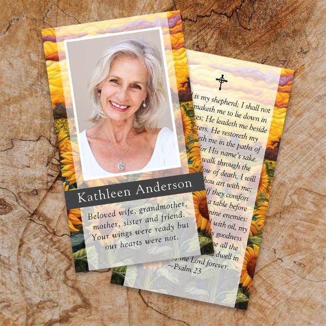 Sunflowers Funeral Memorial Prayer Card (Creator Uploaded)