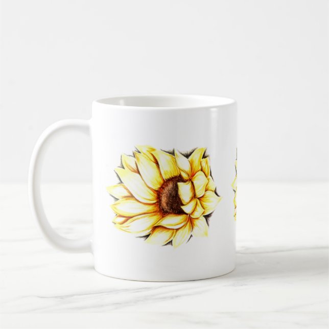 ***SUNFLOWERS GALOUR*** Two-Tone COFFEE MUG (Left)