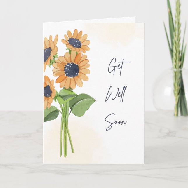 Sunflowers Get Well Soon Card (Front)