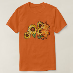 Sunflowers Ginger Maine Coon Cat T-Shirt