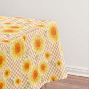 Sunflowers Gingham  Tablecloth
