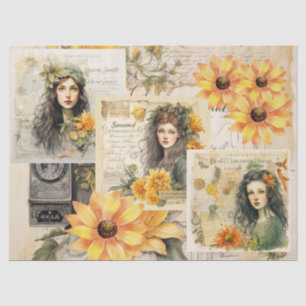 Sunflowers & Girly Dreams Collage Tissue Paper