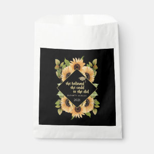 Sunflowers Glitter Graduate Cap Favour Bags