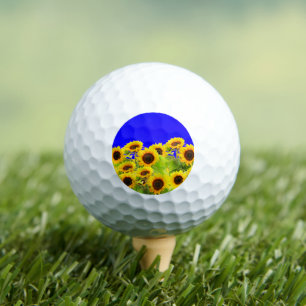 Sunflowers Golf Balls Ukraine Flag Colours