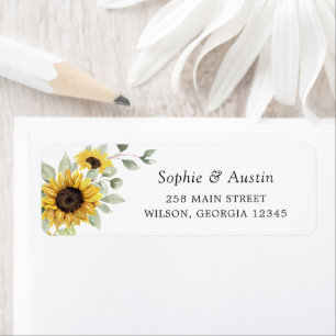 Sunflowers Greenery Elegant Return Address